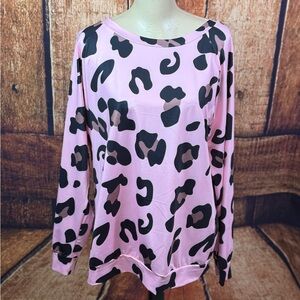 Pink Leopard Print Women's Top